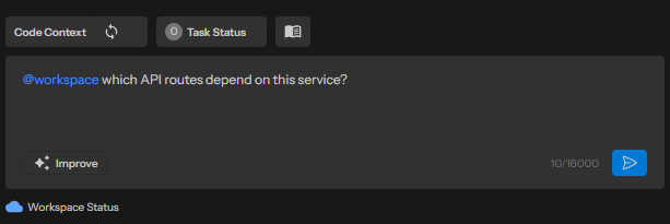 Input @workspace questions