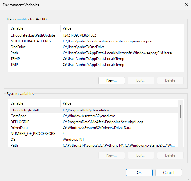 Environment Variables