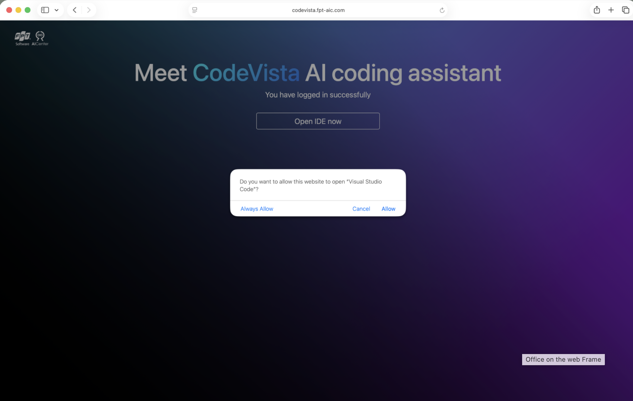 Return to Visual Studio Code
